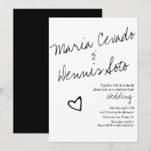 Eenvoudig zwevend hart-lettertype bruiloft