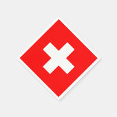 Eenvoudig Zwitsers vlagrood en wit patriotticum Servet (Hoek)