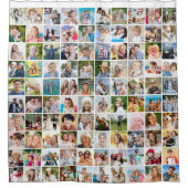 Eenvoudige 100 vierkante fotocollage douchegordijn (Voorkant)