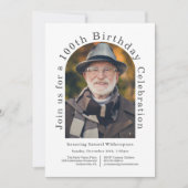 Eenvoudige 100e verjaardag met 2 foto's kaart (Voorkant)