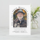 Eenvoudige 100e verjaardag met 2 foto's kaart (Staand voorkant)