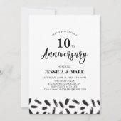 Eenvoudige 10e bruiloft Jubileum-uitnodiging Kaart (Voorkant)