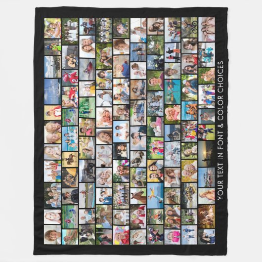 Eenvoudige 110 Fotocollage Meerdere vormen Fleece Deken (Voorkant)