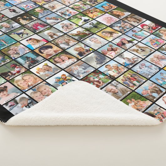 Eenvoudige 117-fotocollage met onderschriften voor sherpa deken (3/4)