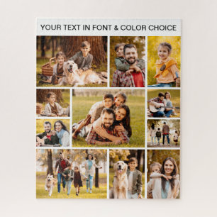 Eenvoudige 11 foto collage Uw tekst Legpuzzel