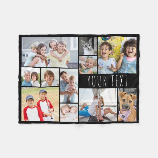 Eenvoudige 11 Fotocollage Aangepaste kleur Fleece Deken (Voorkant (Horizontaal))