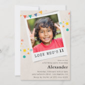 Eenvoudige 11e verjaardagsuitnodigingen Blauwe Fot Kaart (Voorkant)