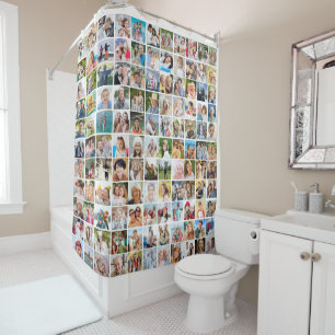 Eenvoudige 121 vierkante fotocollage douchegordijn