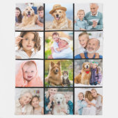 Eenvoudige 12 Afbeeldingen Custom Familie Vrienden Fleece Deken (Voorkant)
