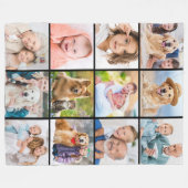 Eenvoudige 12 Afbeeldingen Custom Familie Vrienden Fleece Deken (Voorkant (Horizontaal))