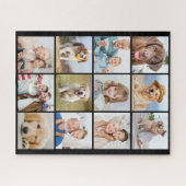Eenvoudige 12 Foto Collage Custom Familie Vrienden Legpuzzel (Horizontaal)