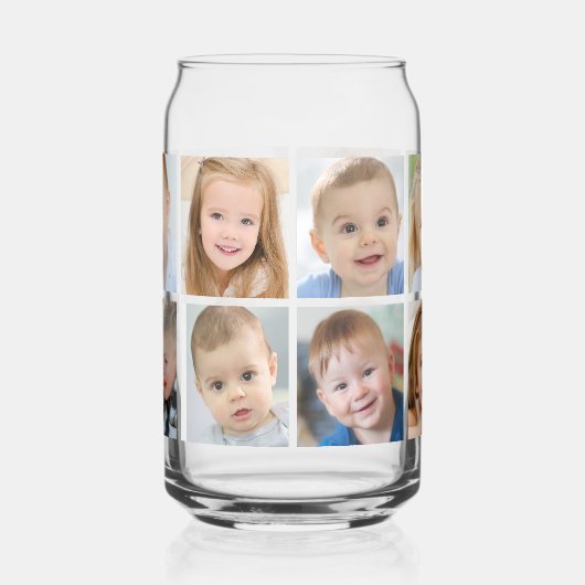 Eenvoudige 12 fotocollage blikvorm glas (Rechts)