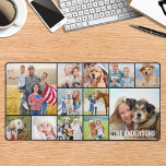 Eenvoudige 12 Fotocollage Custom Large gepersonali Bureaumat<br><div class="desc">Deze bureaumat heeft een aanpasbare fotocollage die perfect is voor het etaleren van uw favoriete afbeeldingen van familie, huisdieren, vrienden of grootouders. Het moderne en leuke ontwerp is ideaal voor hondenliefhebbers, familie en vrienden, of iedereen die op zoek is naar een leuk bureau accessoire. Het is een geweldige aanvulling op...</div>