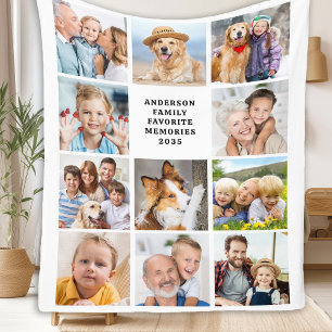 Eenvoudige 12 foto's Collage Schattigee stijlvolle Fleece Deken