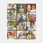Eenvoudige 12 Sjabloon voor fotocollage, zwart Fleece Deken (Voorkant)