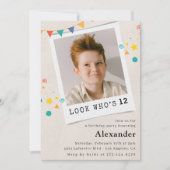 Eenvoudige 12e verjaardag uitnodigingen Boy Photo (Voorkant)