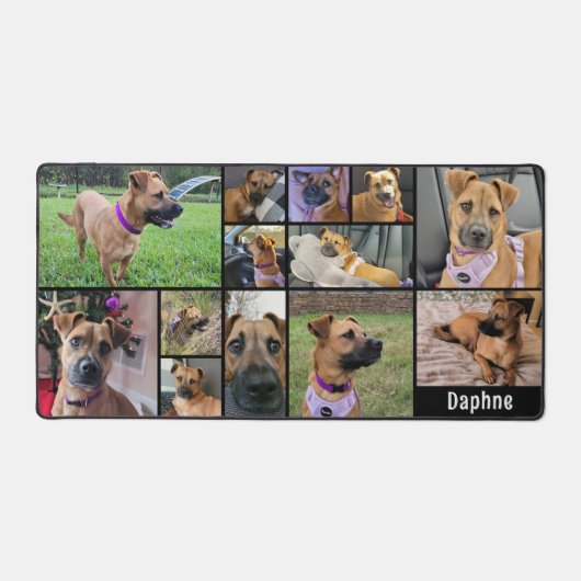 Eenvoudige 13 fotocollage aangepaste kleur geperso bureaumat (Voorkant)