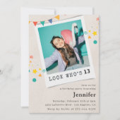 Eenvoudige 13e verjaardag uitnodigingen Meisje Fot (Voorkant)