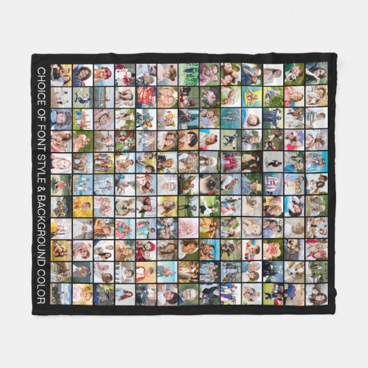 Eenvoudige 143 vierkante fotocollage gepersonalise fleece deken (Voorkant (Horizontaal))