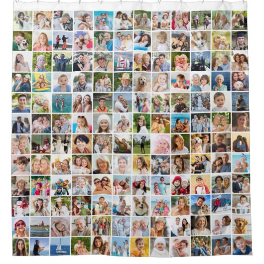 Eenvoudige 144 vierkante fotocollage douchegordijn (Voorkant)