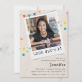 Eenvoudige 14e verjaardagsuitnodigingen Meisje Ora Kaart (Voorkant)