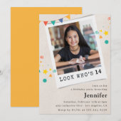 Eenvoudige 14e verjaardagsuitnodigingen Meisje Ora Kaart (Voorkant / Achterkant)