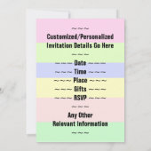 Eenvoudige "14th BIRTHDAY GALA" Uitnodiging voor v (Achterkant)