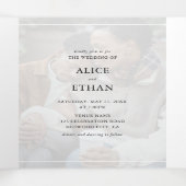 Eenvoudige 15 Fotocollage RSVP QR Code Bruiloft Drieluik Uitnodiging (Binnenkant midden)