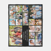Eenvoudige 16 fotocollage uw kleur fleece deken (Voorkant)