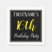 Eenvoudige 16e verjaardag met aangepaste naam servetten (Voorkant)