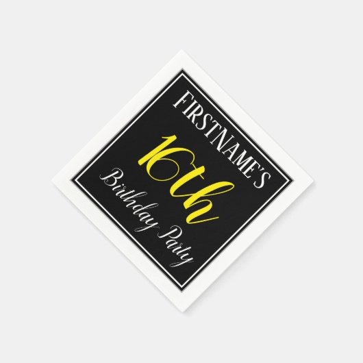 Eenvoudige 16e verjaardag met aangepaste naam servetten (Hoek)