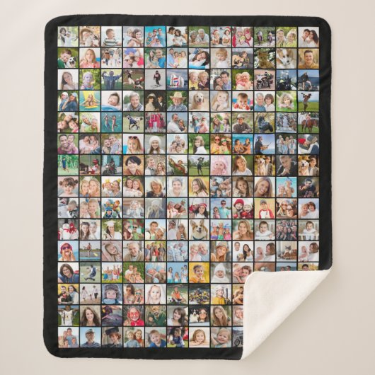 Eenvoudige 180 Vierkante Fotocollage Aangepaste Kl Sherpa Deken (Voorkant)