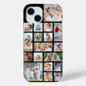 Eenvoudige 18 fotocollage aangepaste kleur Case-Mate iPhone case (Achterkant)