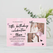 Eenvoudige 18e verjaardag uitnodiging (Staand voorkant)