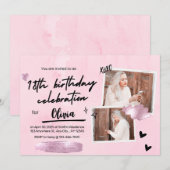 Eenvoudige 18e verjaardag uitnodiging (Voorkant / Achterkant)