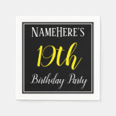 Eenvoudige 19e verjaardag met aangepaste naam servetten (Voorkant)