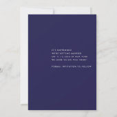 Eenvoudige 1 foto Bold Navy Blauw en Wit Trouwen Save The Date (Achterkant)