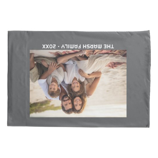 Eenvoudige 1 foto volledige dekking - dikke tekst kussensloop (Achterkant)