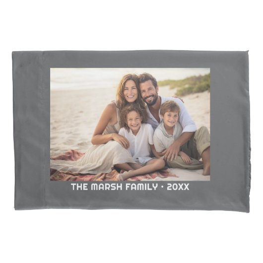 Eenvoudige 1 foto volledige dekking - dikke tekst kussensloop (Voorkant)