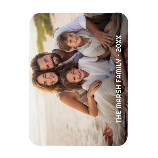 Eenvoudige 1 foto volledige dekking - dikke tekst  magneet (Verticaal)