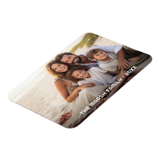 Eenvoudige 1 foto volledige dekking - dikke tekst  magneet (Linkerzijde)