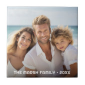 Eenvoudige 1 foto volledige dekking - dikke tekst  tegeltje (Voorkant)