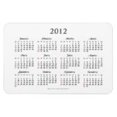 Eenvoudige 2012 kalender Premium Magnet Magneet (Horizontaal)