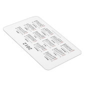 Eenvoudige 2012 kalender Premium Magnet Magneet (Rechterzijde)