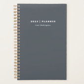 Eenvoudige 2023 Titanium Grey Weekly Maandelijks N Planner (Voorkant)