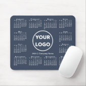 Eenvoudige 2024 Kalender Business Logo op Navy Blu Muismat (Met muis)
