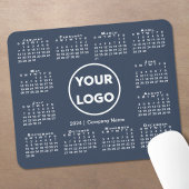 Eenvoudige 2024 Kalender Business Logo op Navy Blu Muismat