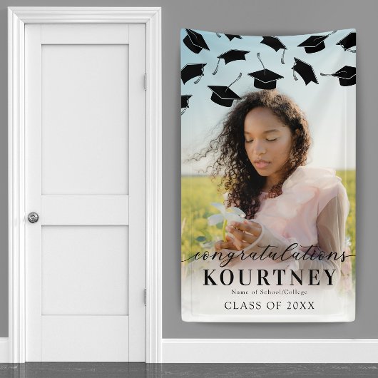 Eenvoudige 2025 Afstuderen foto Spandoek