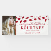 Eenvoudige 2025 Afstuderen fotobanner Spandoek (Horizontaal)