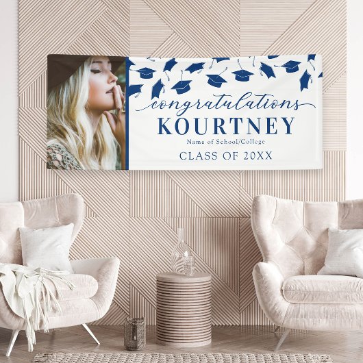 Eenvoudige 2025 Afstuderen fotobanner Spandoek